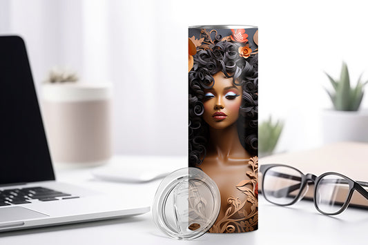 3D African American Woman Tumbler (Design 2)