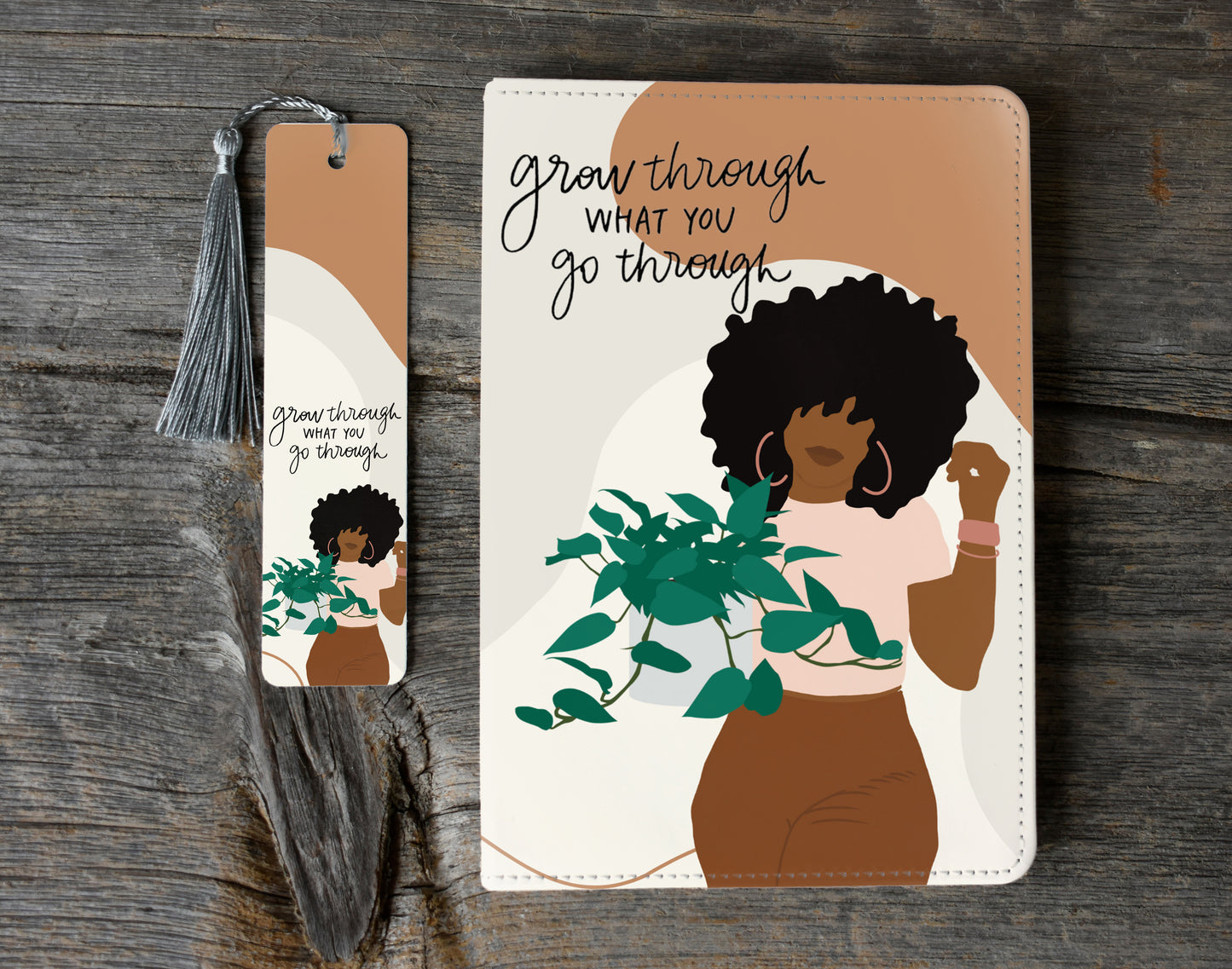 Grow Through What You Go Through Journal and Bookmark Set